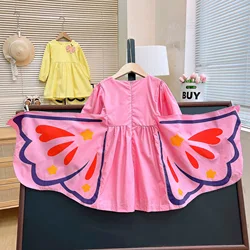 Girls Casual Dresses Butterfly Wing Kids Dresses for Girls Kids Clothes Princess Dress Evening Dresses Elegant