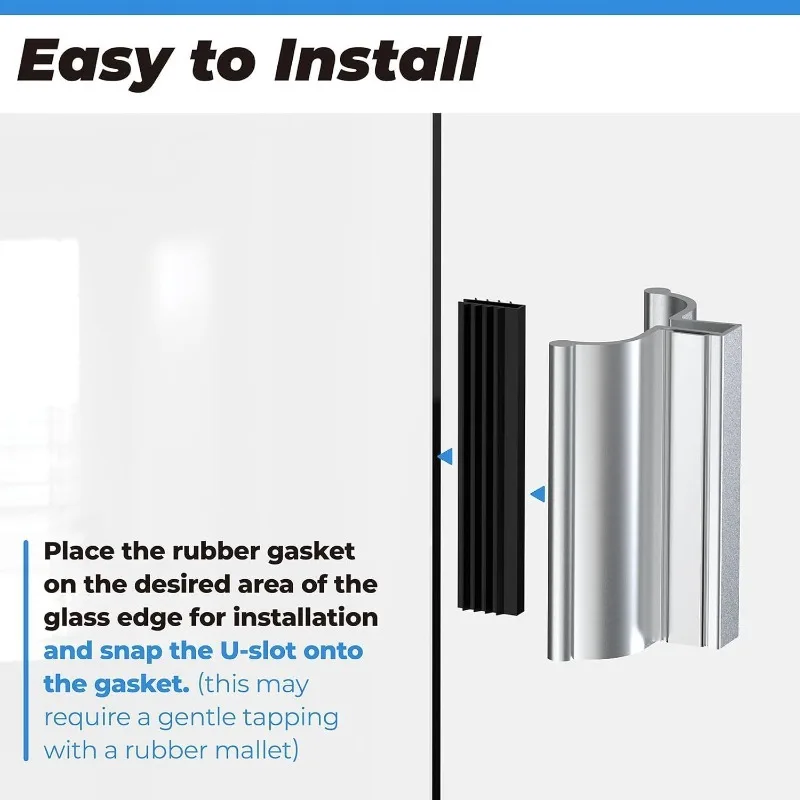 Frameless Glass Shower Door Handle Modern Simple Bathroom Sliding Door Pull Bar Bathroom Hardware Accessory