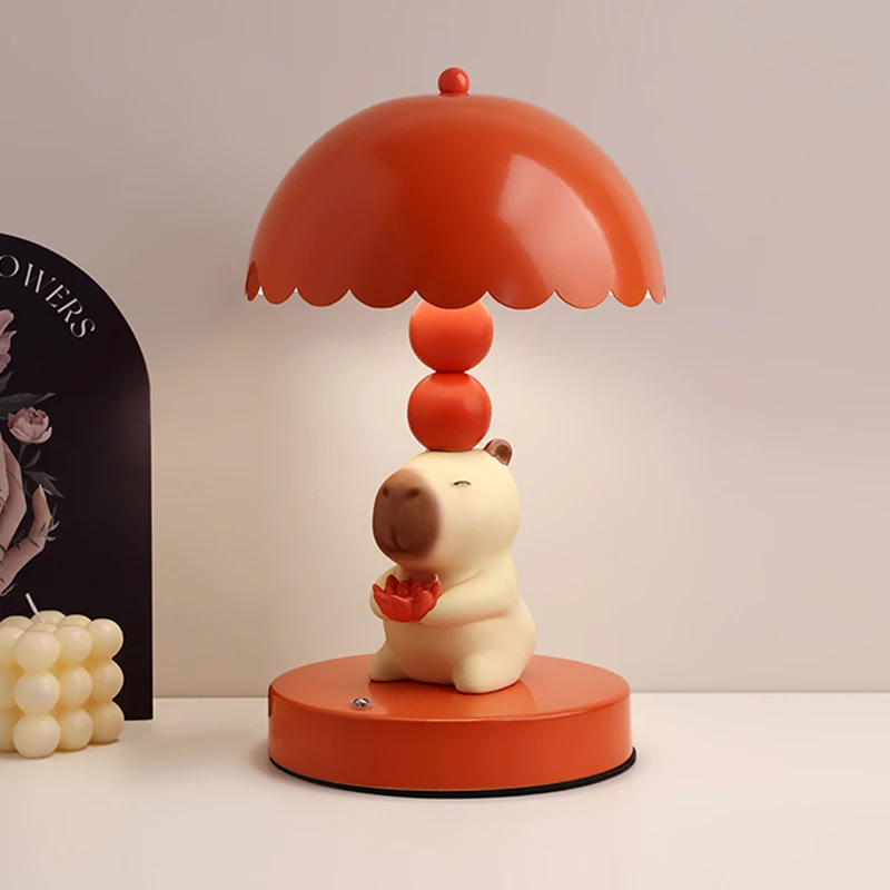 Creative Cartoon Night Light Bedroom Bedside Sleep Table Lamp Children's Room Decorative Ambient Light Capybara Lamp Ornaments