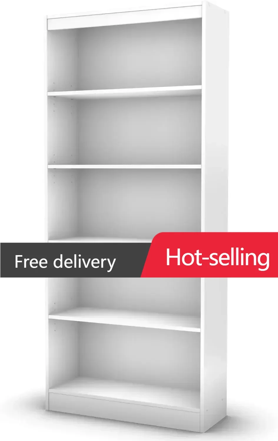

South Shore Axess 5-Shelf Bookcase - Pure White