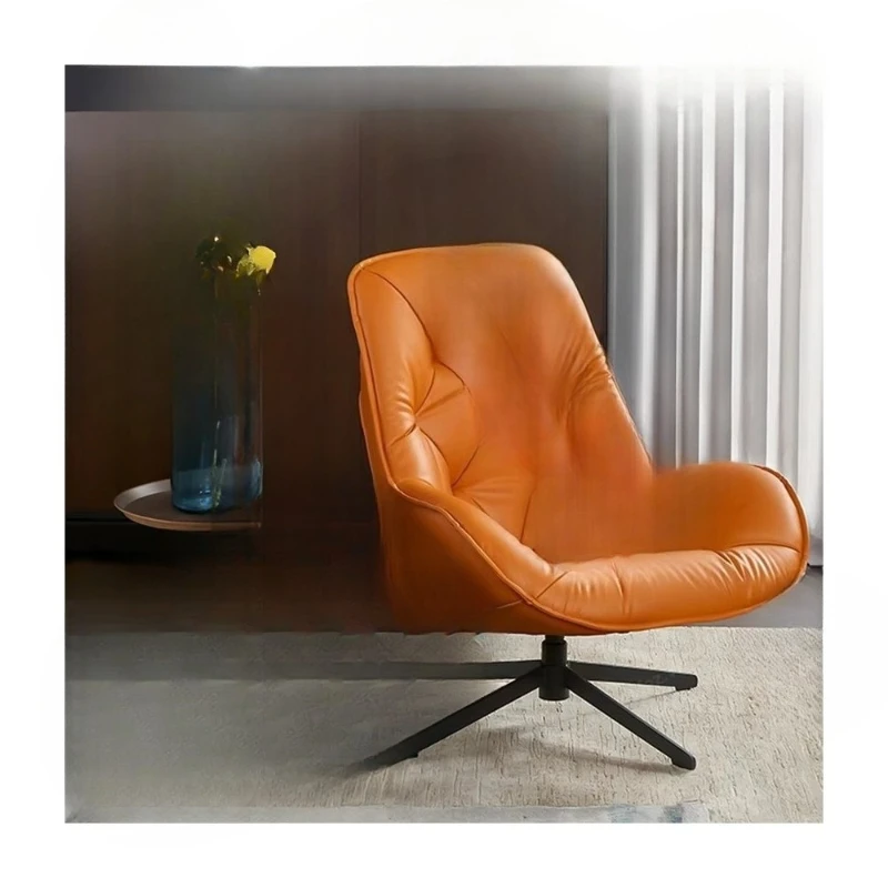 

Nice orange leather armchair, single sofa