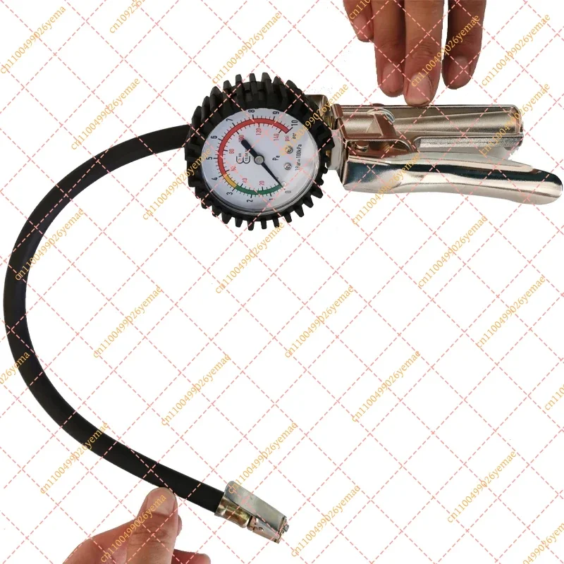 Heavy Duty Pistol Grip Tire Inflator with Pressure Gauge and Couplers for Tire Changer