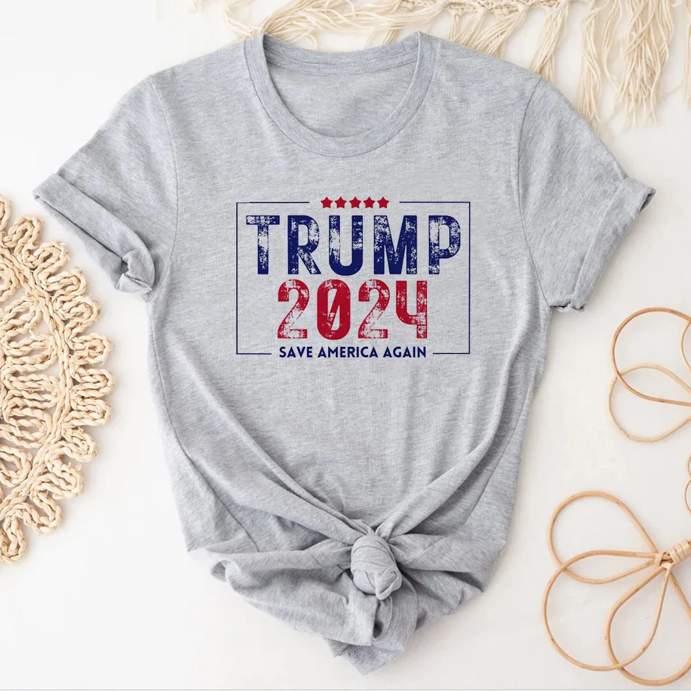 Trump 2024 t shirt women Y2K streetwear tshirt female comic clothing