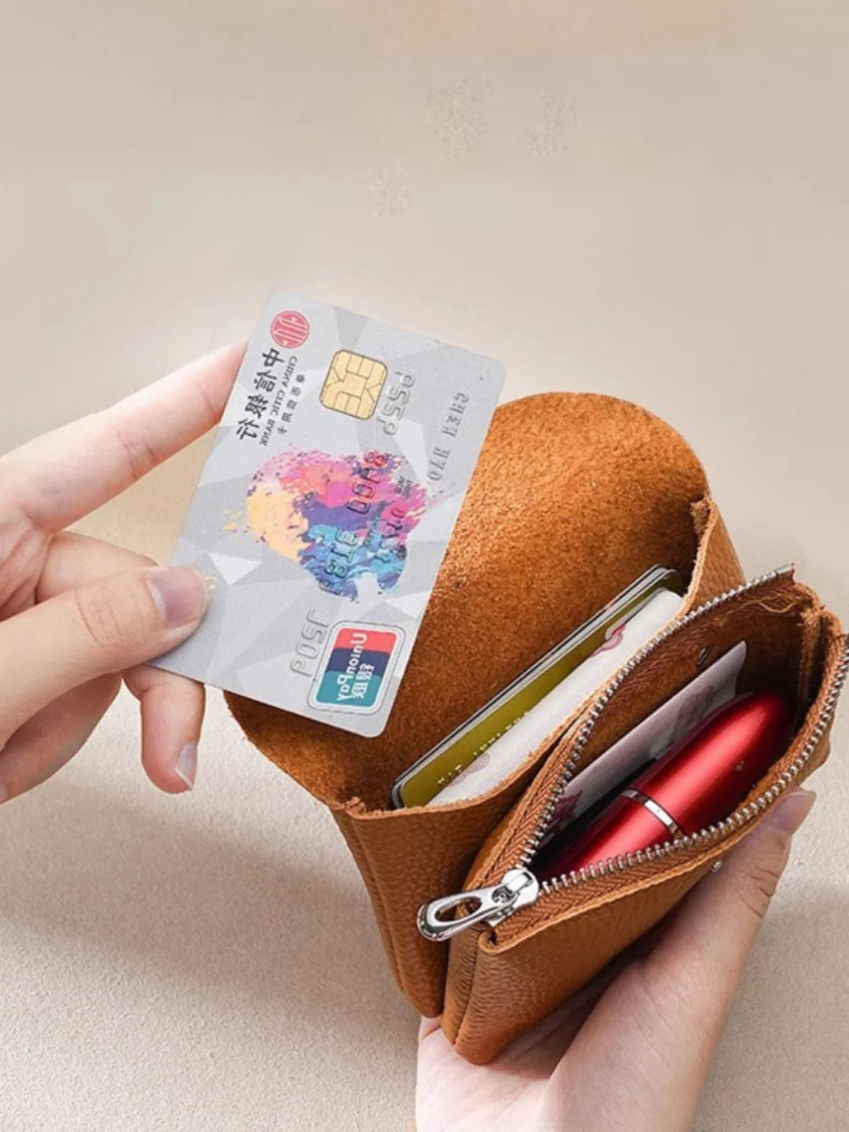 

Кожаный кошелек для монет и карт 2-в-1 для мужчин и женщин, сумка для хранения водительских прав и монет