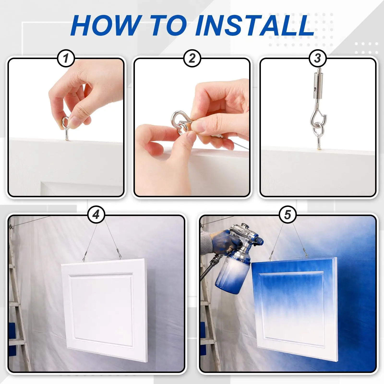 Cabinet Door Spray Rack Easy Install With 1 Swivel Hook Cabinet Door Drying Rack System For Professionals Crafting Enthusiasts