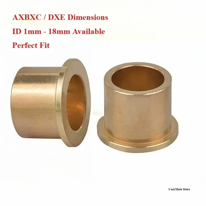 Flanged Bronze Bushing AXBXC DXE Dimension Chart
