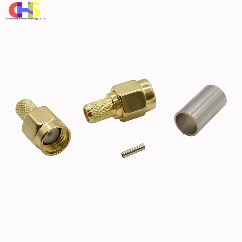 5PCS SMA Male/Female Connector SMA-J-3.0 Plug RF Coaxial Connector Crimp For RG58 LMR195 RG-400 RG-142 50-3 Cable RF SMA