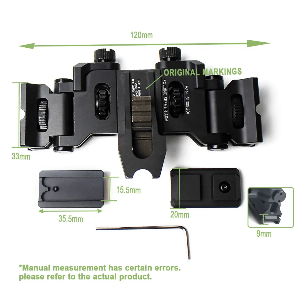 Z&Z NVG arms mount Helmet Binocular bridge goggles for MUM-14/GT-14 stent skip rhino mount