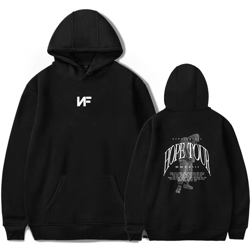 NF-Sudadera con capucha para hombre y mujer, pulóver de manga comprimida, rapero de hip hop