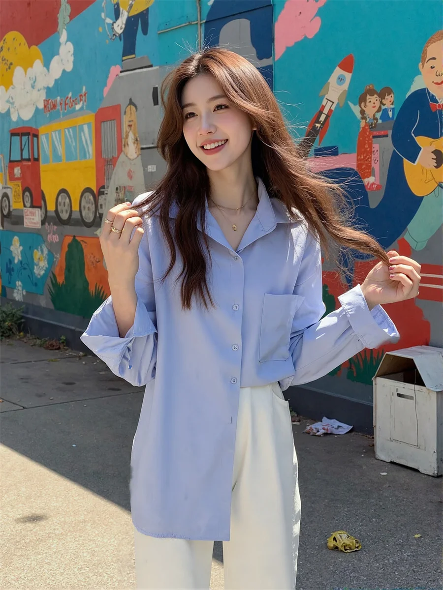 Prendas de abrigo de manga larga para mujer, camisas fruncidas de encaje con borde de hongo de árbol comestible, botón frontal Y2K, ropa de calle Vintage, moda dulce