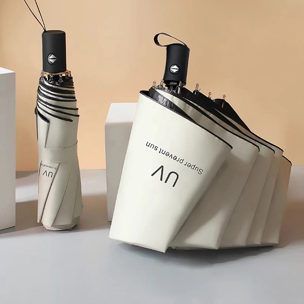 

Автоматический складной зонт с 8 спицами - компактный, легкий, прочный, с защитой от УФ-излучения - зонт от дождя и солнца, автоматический солнцезащитный зонт 01