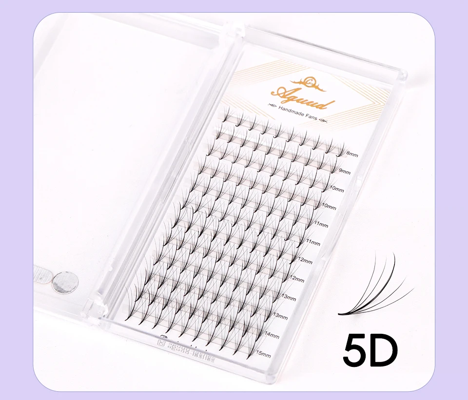 Aguud 3D 5D 7D 9D Wispy Prefabrik Fan Spike Promade Wimpernverlängerung Spitze Basis Hybrid Fan Lash C D Curl Effect Wispy Lash – Detail 16
