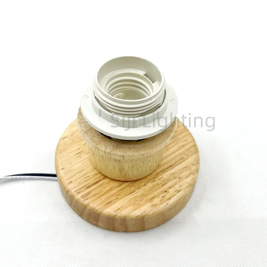 Wood Ceiling Plate Lampshade Base Wood Ceiling Canopy E27 Socket Lamp Holder LED Pendant Light LED Bulb Chandelier Lamp Base DIY