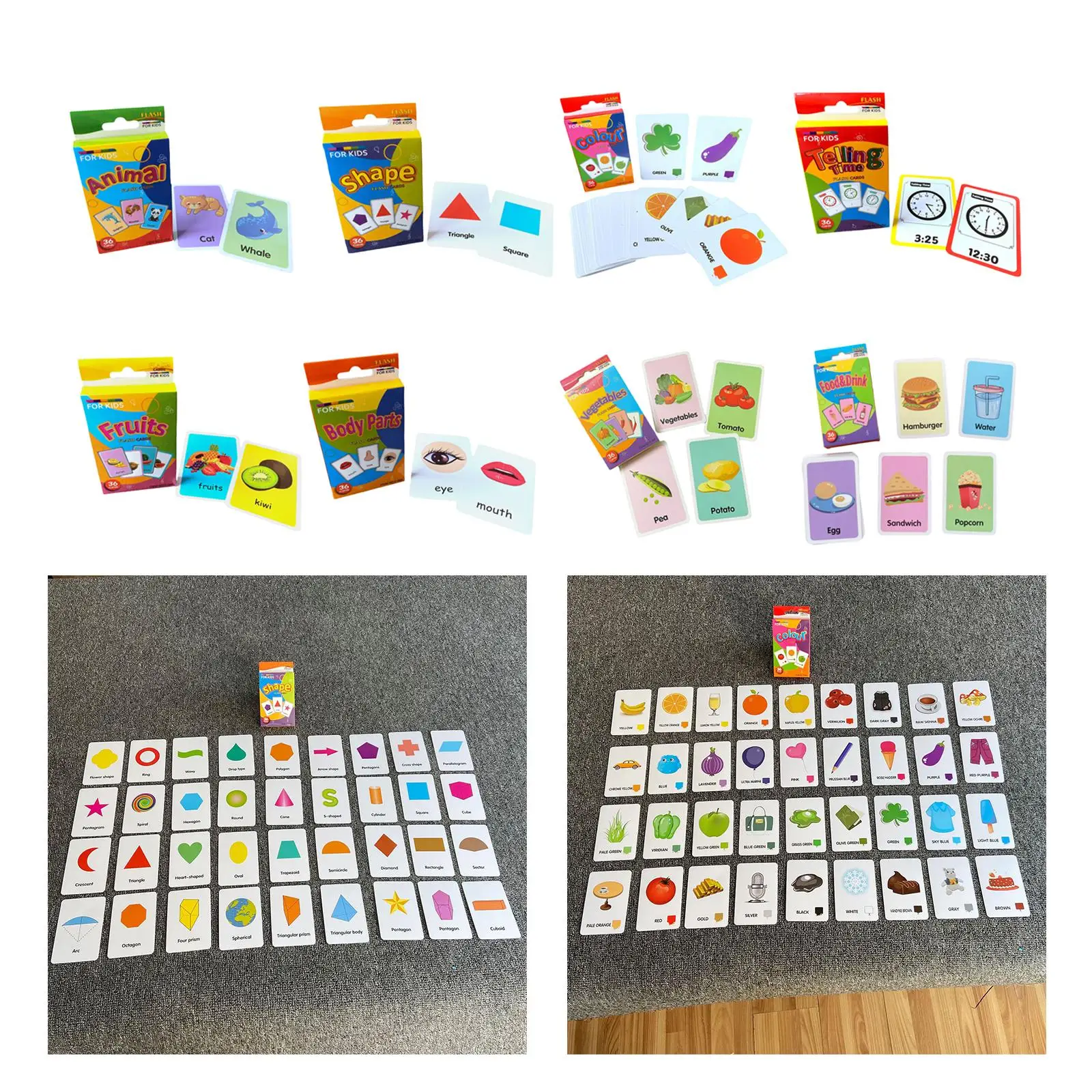 36 tarjetas Flash Seasons, tarjetas cognitivas para niños pequeños