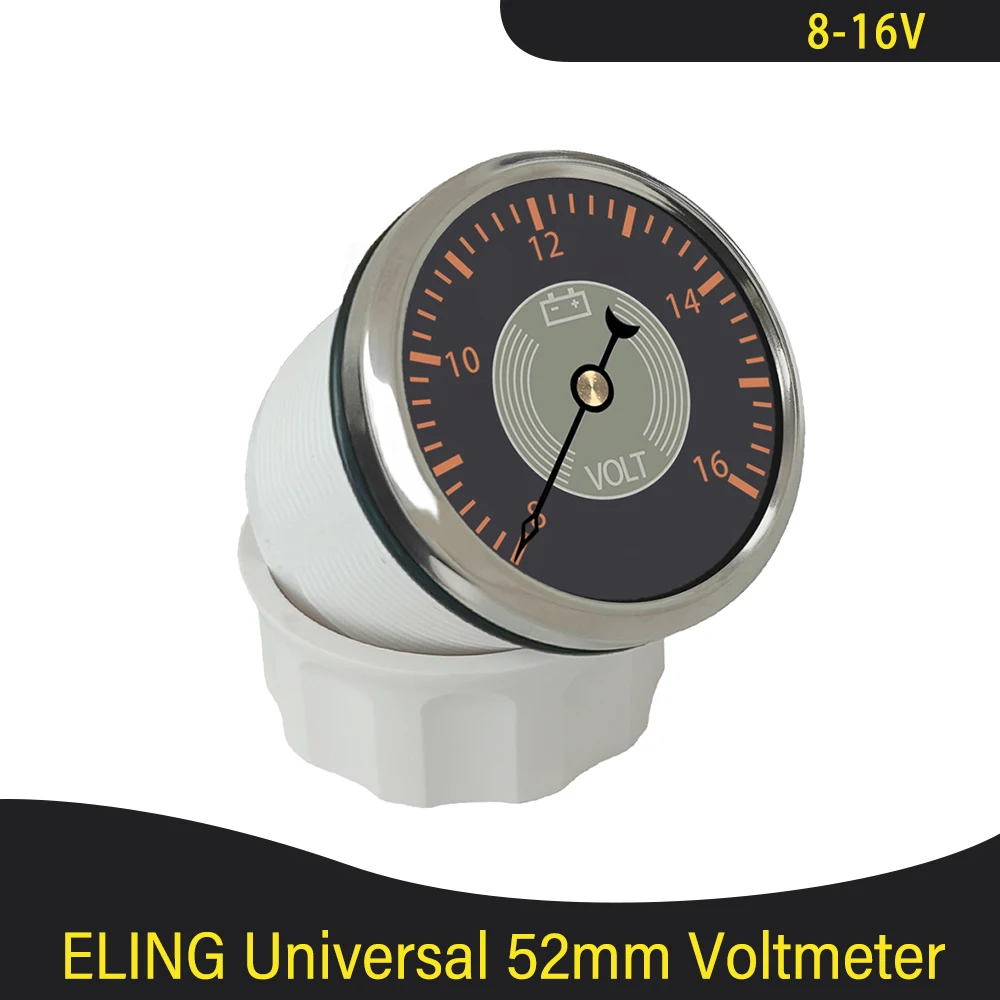 

Universal 52mm Waterproof 8-16V Voltmeter with Red Yellow Backlight for Motorcycle Yacht Truck