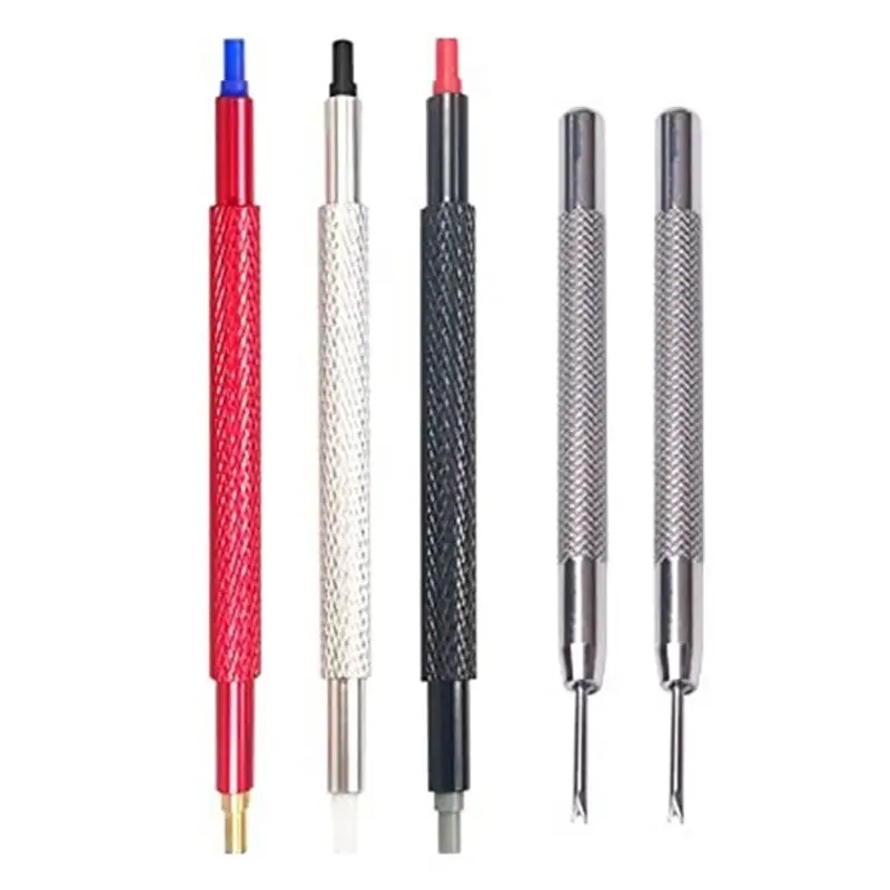 

Набор инструментов для часовщика: 5 предметов (инструмент для установки стрелок, съемник ремешка, инструмент для ремешка, инструмент для снятия звеньев)