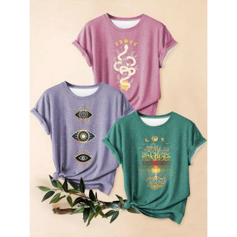 

Рубашка из чистого хлопка, европейская и американская летняя женская футболка с коротким рукавом и круглым вырезом с американским узором и принтом