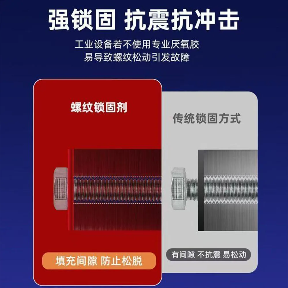 K-0262 Thread Locking Agent Red Metal Adhesive Is Suitable for Nuts,bolts,and Fasteners To Prevent Loosening 1.6 Ounces 10/50 Ml