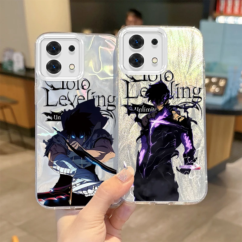 Anime S-Solo Levelings Cool Gradient Phone Case for Redmi Note 13 12 11 10 9 ProPlus 13C 12C 10C 9C A2 A1 Hard Shock Proof Cover