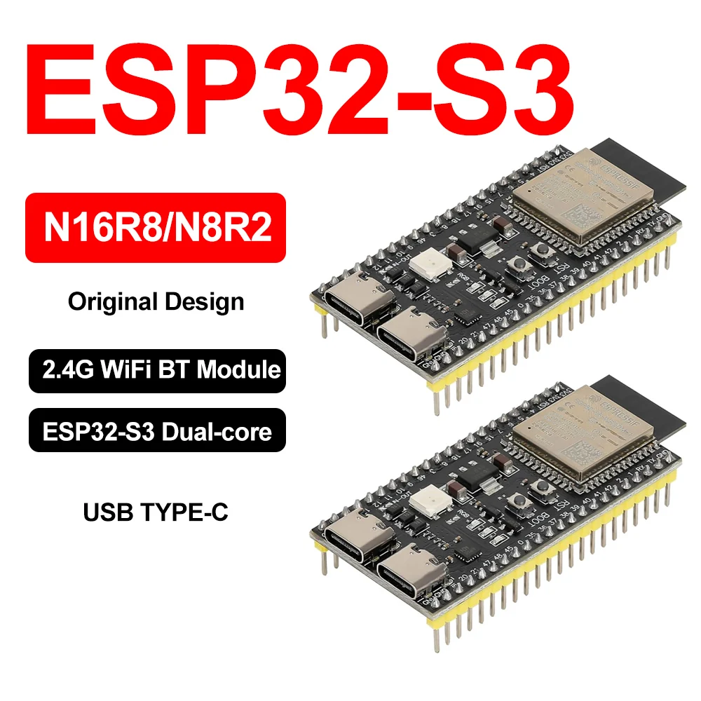 ESP32-S3 Wifi BT Module Development Board for Arduino IDE ESP32-S3-WROOM1 N16R8 N8R2 44Pin Type-C 16MB Flash 8M PSRAM ESP32 S3