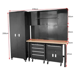 3 Units Combination Tool Cabinet Great Boss Workshop Workbench With Peg Board For Workshop