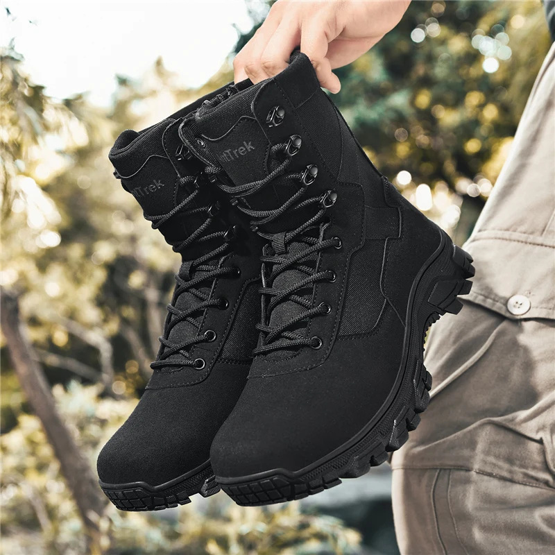 Men Shoes Winter Men Combat Tactical Boots Ankle Work Safety Shoes Special Force Boots Male Waterproof Motorcycle Shoe