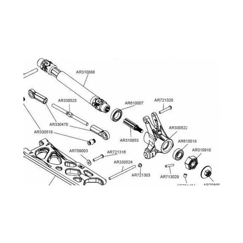 HR TFF-SPLINE148 Steel Splined Star CVD F/R 1/10 Arrma 4S BLX Kraton/Outcast, 148mm, 80mm Slider, Replace AR310775/887/888