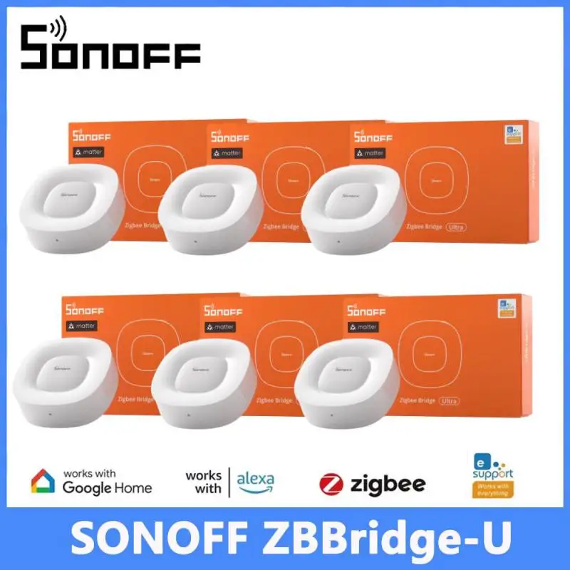 SONOFF ZBBridge-U Matter Zigbee Bridge Ultra 256'e kadar Alt Cihaza Ethernet Bağlantısı Akıllı Ev Hub Desteği Alexa Apple Home