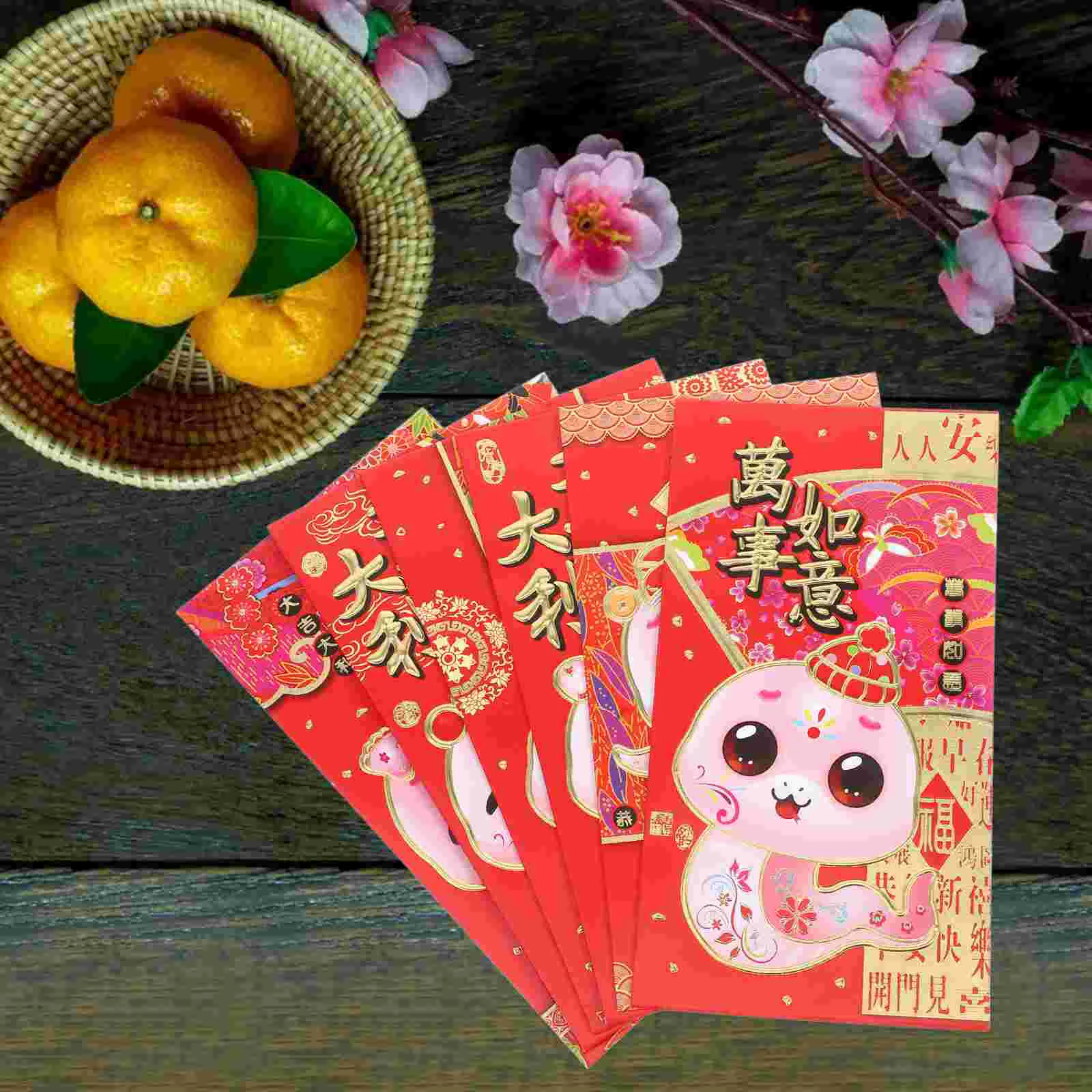 30 Pcs New Year Red Envelope Snake Envelopes Lunar Lucky Money Universal China Paper Chinese Bags