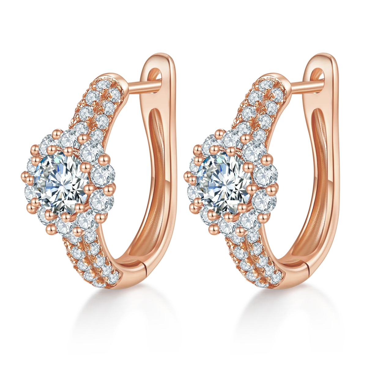 

2cttw 3 Rows Moissanite Sunflower Hoop Earrings Women 925 Sterling Silver Fine Jewelry Diamond Flower Huggie Earrings Pass Test