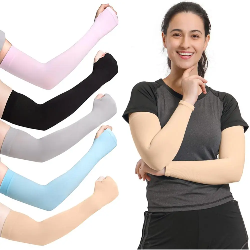 Sunscreen Cuff Arm Sleeves Summer Outdoor Cycling Arm Sleeves Cover UV Sun Oversleeves Ice Silk Covers Oversleeves