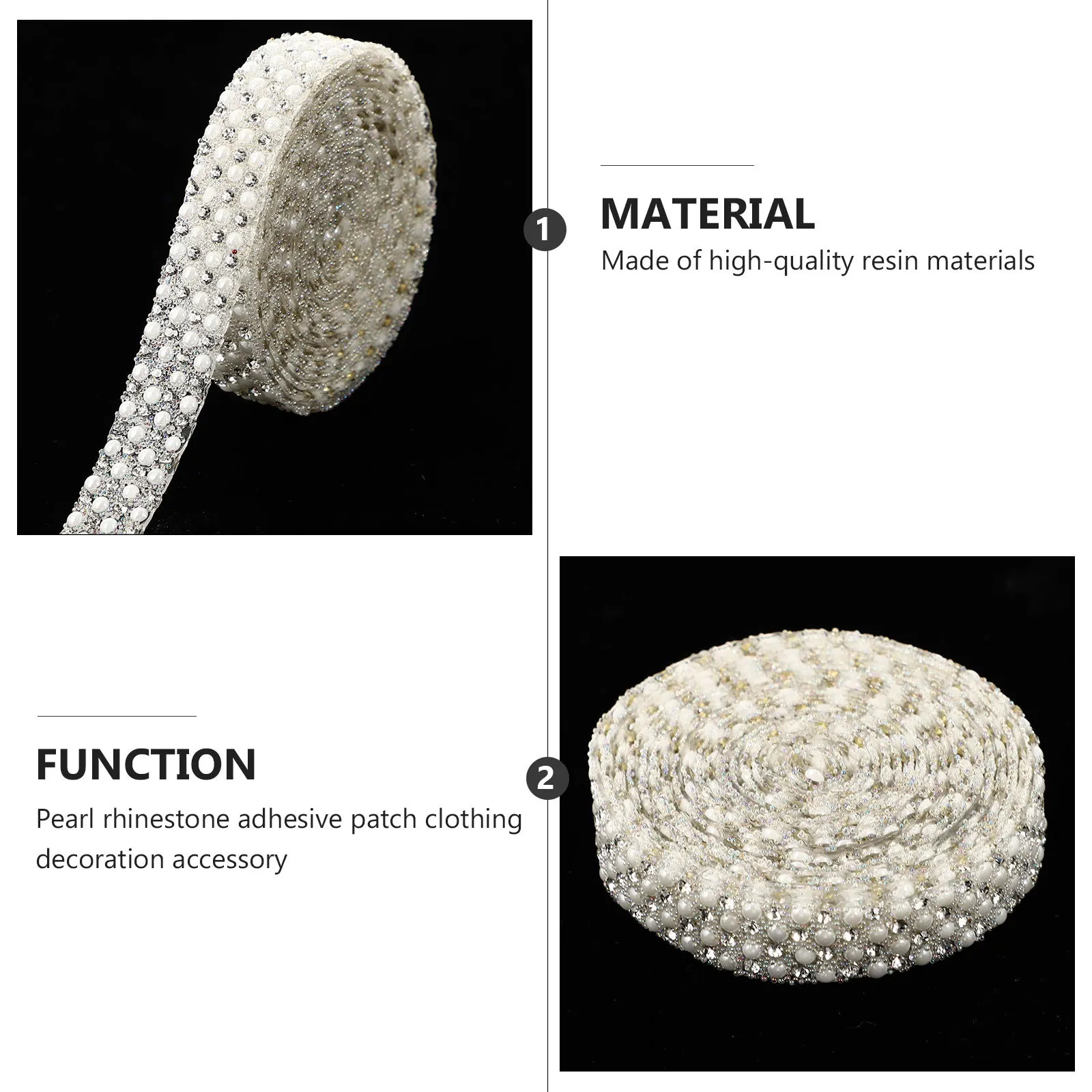 

1 Roll Adhesive Pearl Strip Resin High Temperature Resistant Hot Melt Back Wedding Birthday Engagement Decoration Tape