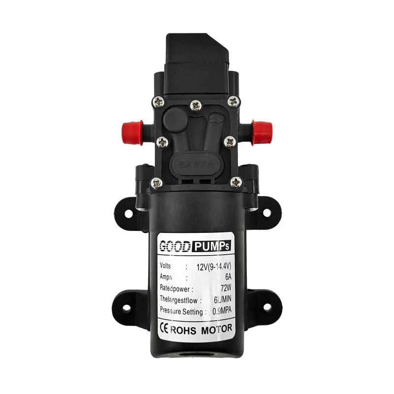 12VDC 72W Good Pumps Micro Electric Diaphragm Reflux Water Pump Automatic Switch 6L/Min High Pressure Car Washing Spray - view 3