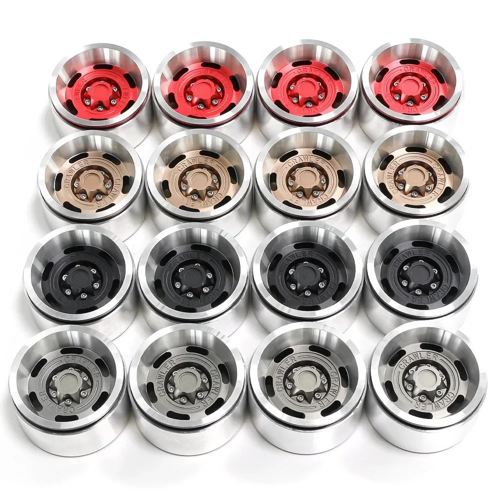 

1.9 Beadlock Wheel Rims （4PCS） Aluminum Alloy for 1:10 RC Crawler Axial SCX10 90046 SCX10 III AXI03007 Tamiya CC01 D90 D110