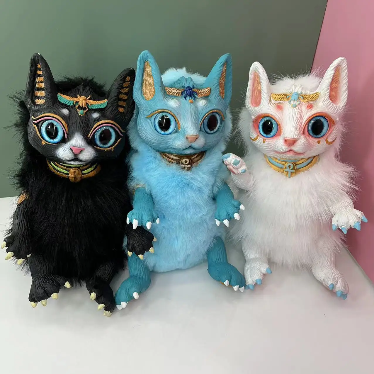 New Bastet Best Fantasy Creature Animal Puppet Latex Ornament Oriental God Cat Egyptian Pharaoh Cat Soft Stuffed Doll Toys Gift