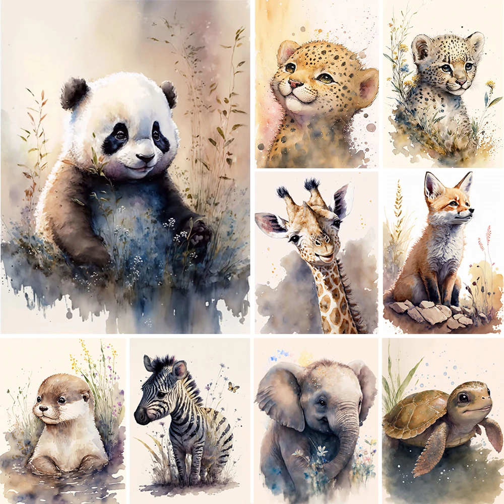 DIY Cartoon Diamond Painting Cute Koala Fox Lion Mosaic Cros