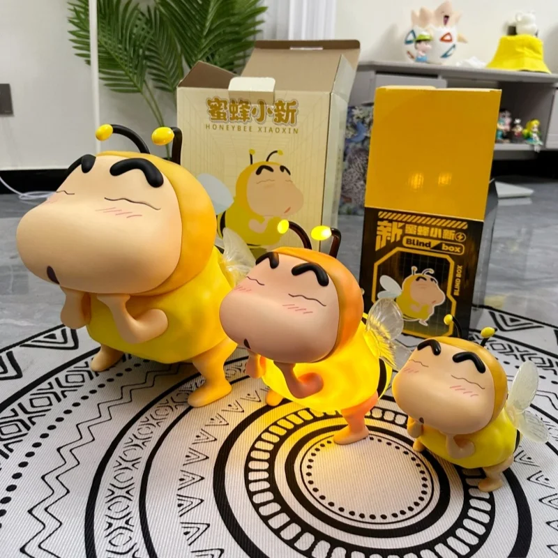 Crayon Shin Chan Bee Nightlight Ornament Desk Lamp Luminous Handmade Doll Birthday Gift Bedhead Decorations