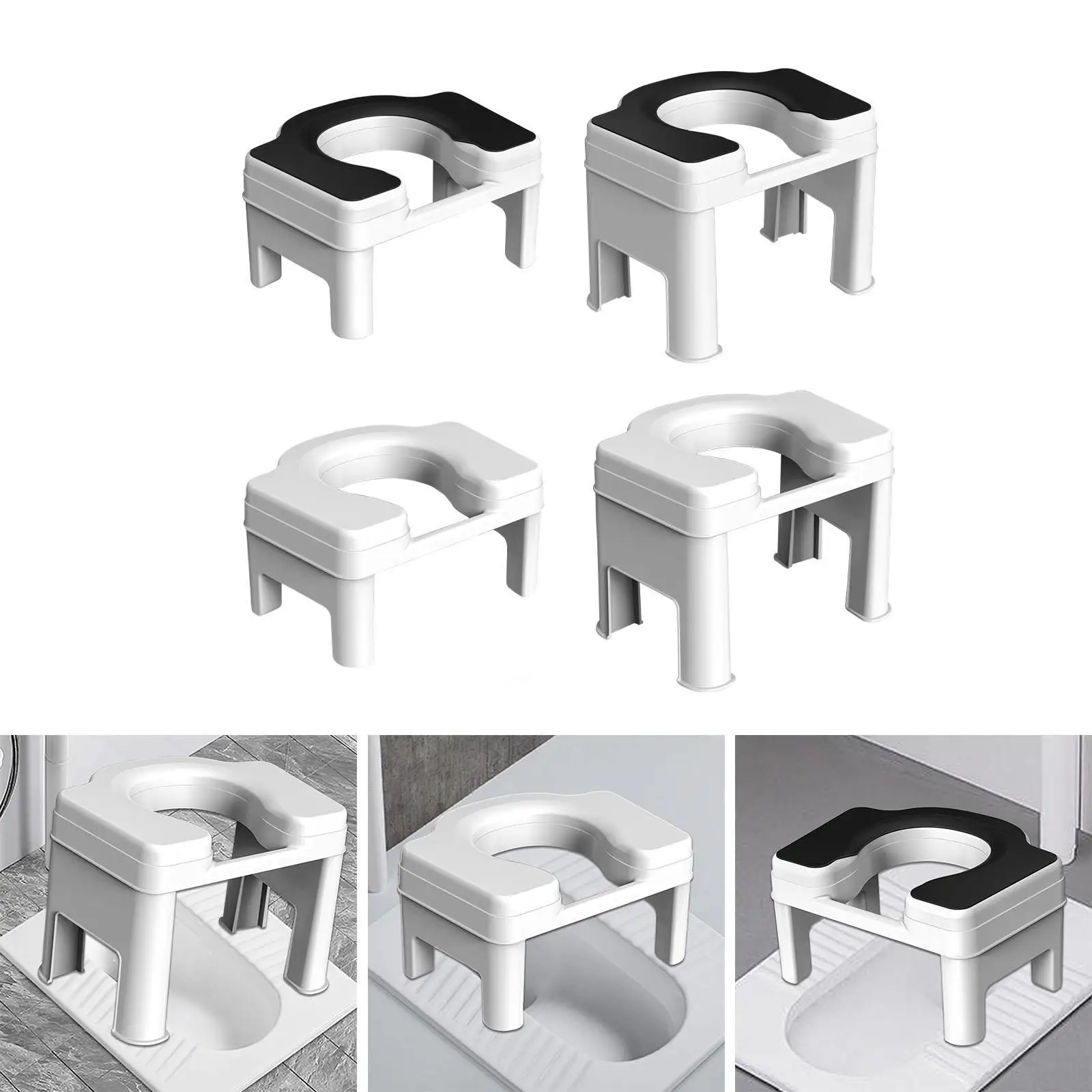 Squatting Toilet Seat Anti Slip Comfortable Toilet Stool Chair Widen Sturdy Easy to Clean Potty Toilet Seat for House Bathroom