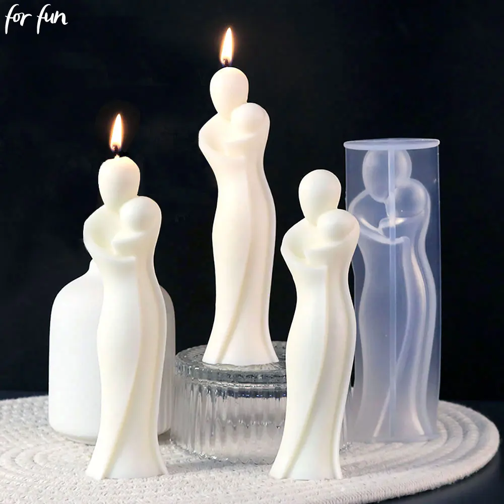 

For Fun DIY Mother and Child Portrait Silicone Candle Molds Mother's Day Aromatherapy Candle Making Soap Resin Mold Home Decora