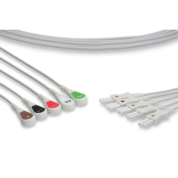 5 Lead Snap/clip 700-0007-08/700-0006-08 Spacelabs ECG Leadwire