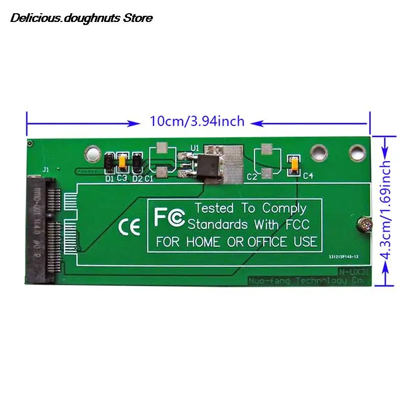 SATA Mini PCI-E Assembleia PCBA, 22P, 7 + 15 para MSATA, apenas para UX31, UX21, XM11, SSD Solid State Disk, Novo