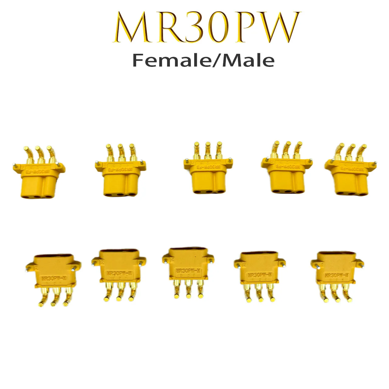 10 Pairs Amass MR30PW Upgrade Male Female Plug Connector Adapters forRemote Control Toy Part Lipo Battery ESC Accessory