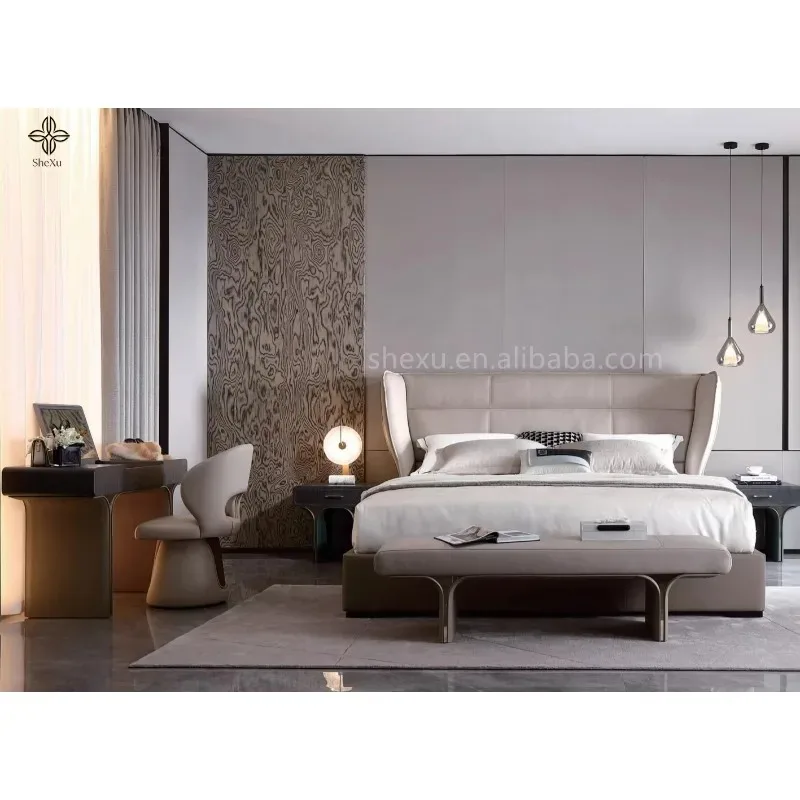 *High Quality Luxury Bed Design, Home Bedroom king Size Bed, 1.8 * 2.0 Soft Bed, king Size Leather Cushioned Bed, Customized Bed