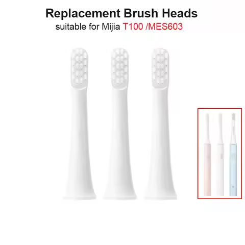 Toothbrush Heads For Xiaomi Mijia T100 Sonic Electric Brush, 2/4/6 PCS Non-original Replacement Toothbrush Head Vacuum Packaging