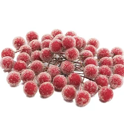 (50 Pcs/pack)6cm Christmas Crystal Berry Single Artificial Fruit Decoration Christmas Tree Accessories Party DIY Christmas Gift