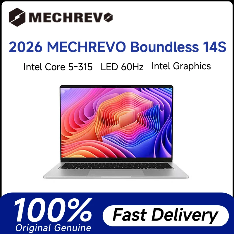 2026 MECHREVO Boundless 14S Laptop 14 Inch 60Hz LED Screen Notebook Intel Core 5-315 12GB 500GB Intel Graphics Netbook Computer