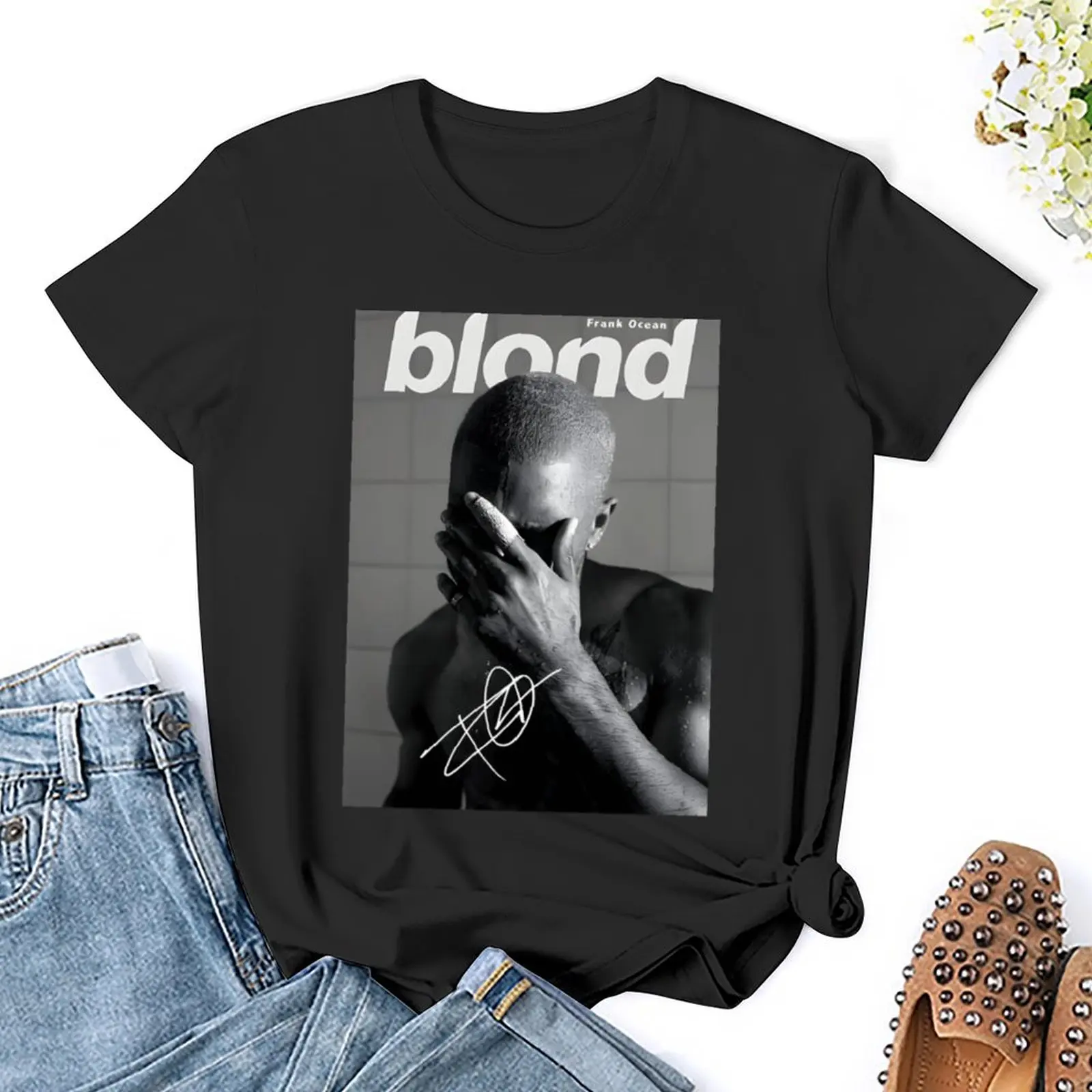 Ablum Blonde T-Shirt lady clothes vintage clothes fashion woman blouse 2024