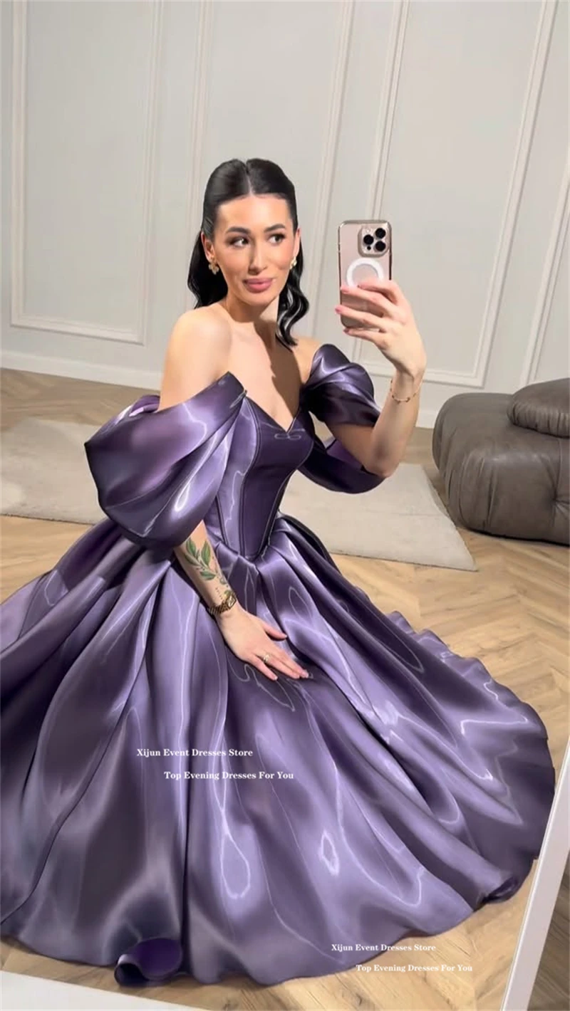 Xijun Modern Lilac Evening Dresses Off The Shoulder Sweetheart Prom Dress A-Line Formal Birthday Party Dresses 2026 Customized