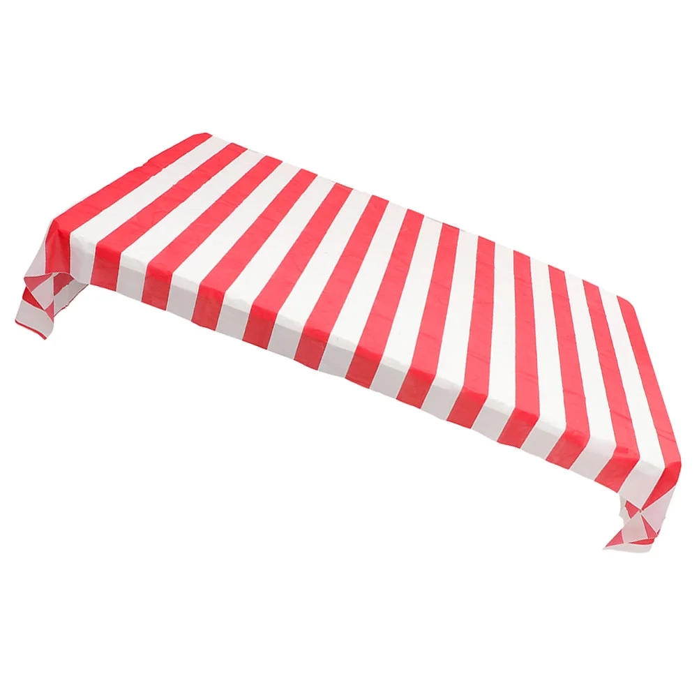 

Carnival Party Favors Circus Tablecloth Decorations Outdoor Cover Striped Banquet Rectangle Fitted