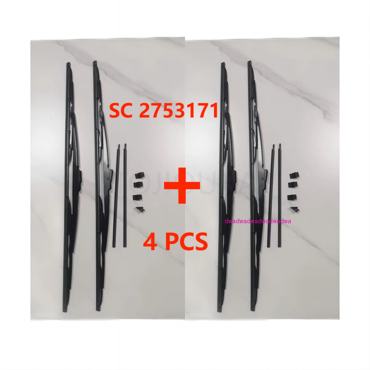 

4 PCS in Suitable for Scania Truck Wiper Slices With Long Nozzle OEM 2753171 2715133 1798490 1534038 2617207 2617209